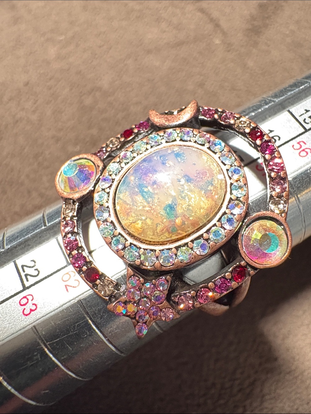 Iridescent copper tone Celestial Statement Ring